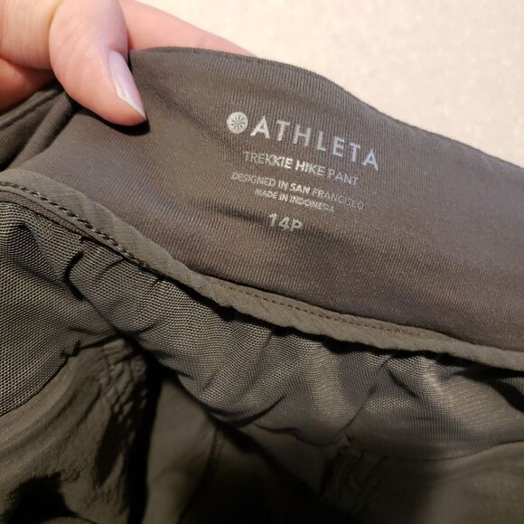 Athleta Trekkie North Jogger Pants Mountain Olive Green Womens Size 14P Hiking - Picture 5 of 10